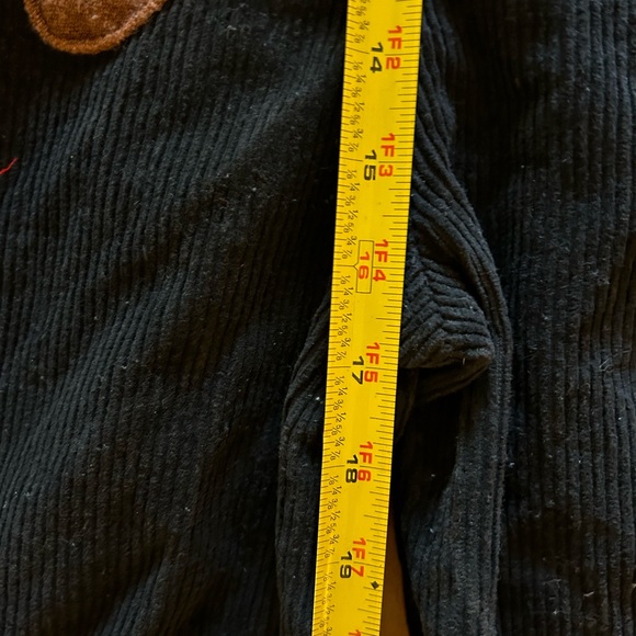 Black Corduroy Kids Overalls with Bear Design - Picture 12 of 15